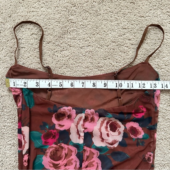 Olivaceous Strapless Brown Floral Maxi Dress - Picture 8 of 11